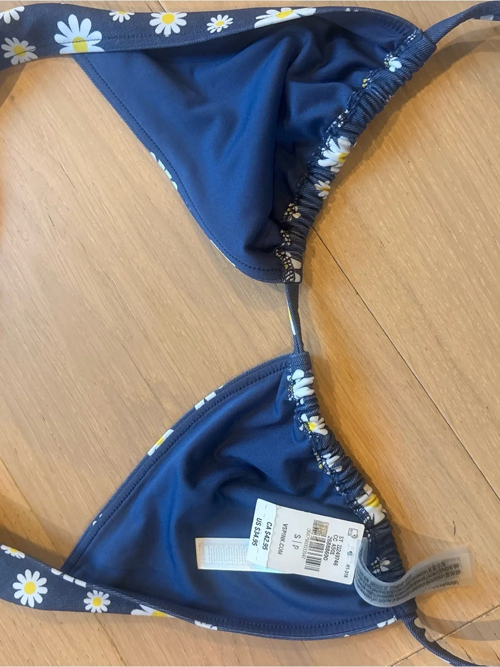 Frankie’s Bikinis Navy Daisy Triangle Bikini Top